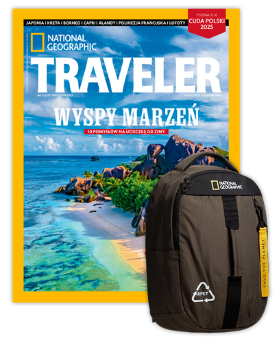 Roczna prenumerata Travelera z plecakiem jednokomorowym NG NATURAL 15782 khaki