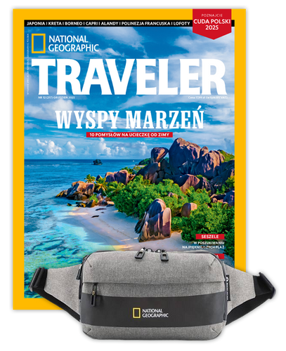 Roczna prenumerata Travelera z torbą biodrową-nerką NG 21103 szara