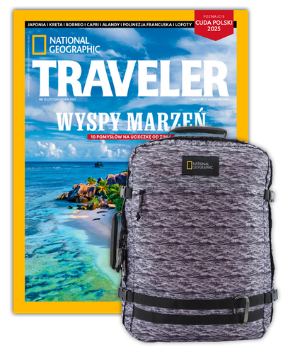 Roczna prenumerata Travelera z plecakiem/torbą podręczną NG HYBRID 11801 FALE MORSKIE