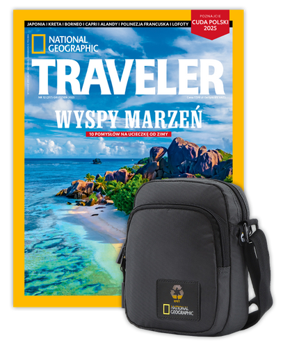 Roczna prenumerata Travelera z torbą na ramię NG OCEAN CZARNA