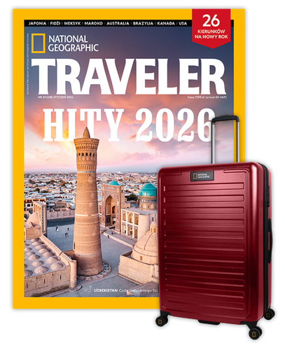 Roczna prenumerata Travelera z dużą walizką NG Cruise burgund