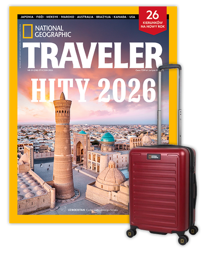 Roczna prenumerata Travelera z walizką kabinową NG Cruise burgund