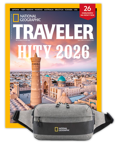 Roczna prenumerata Travelera z torbą biodrową-nerką NG 21103 szara