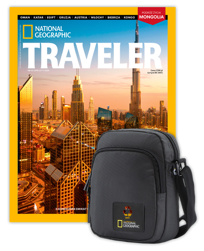 Roczna prenumerata Travelera z torbą na ramię NG OCEAN CZARNA