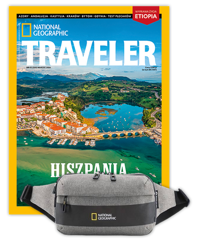 Roczna prenumerata Travelera z torbą biodrową-nerką NG 21103 szara