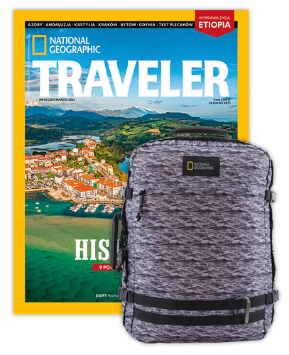 Roczna prenumerata Travelera z plecakiem/torbą podręczną NG HYBRID 11801 FALE MORSKIE