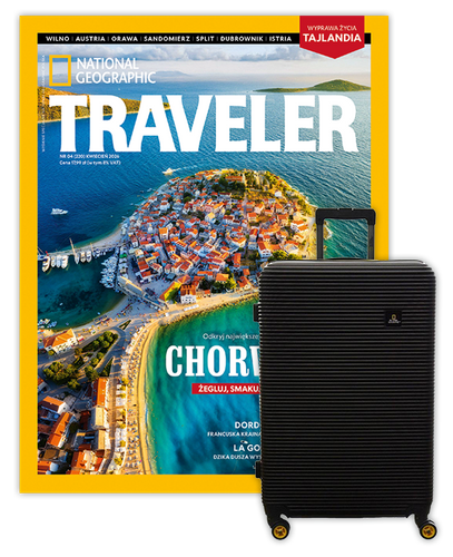 Roczna prenumerata Travelera z Walizką National Geographic Abroad - Średnia/Czarna