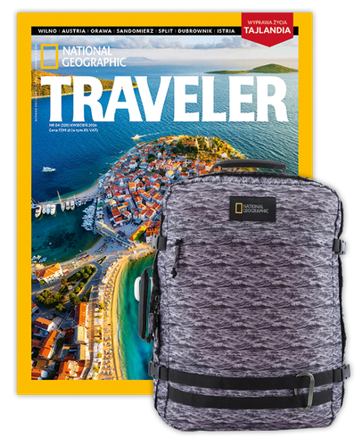 Roczna prenumerata Travelera z plecakiem/torbą podręczną NG HYBRID 11801 FALE MORSKIE
