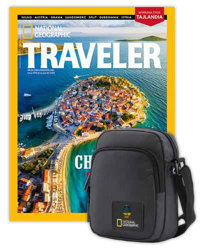 Roczna prenumerata Travelera z torbą na ramię NG OCEAN CZARNA