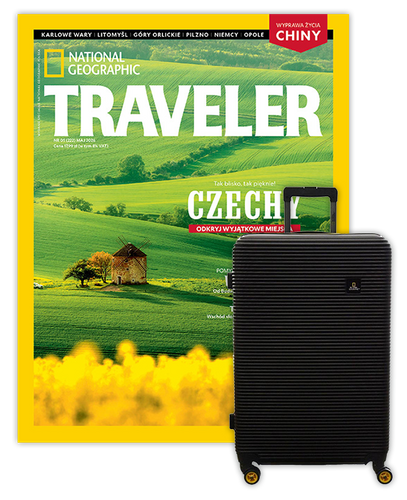 Roczna prenumerata Travelera z Walizką National Geographic Abroad - Średnia/Czarna