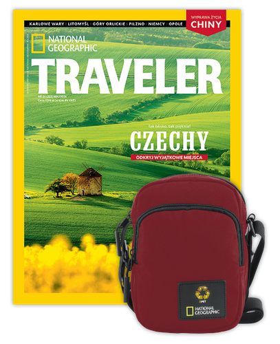 Burda Roczna prenumerata Travelera z torbą na ramię NG OCEAN CZERWONA