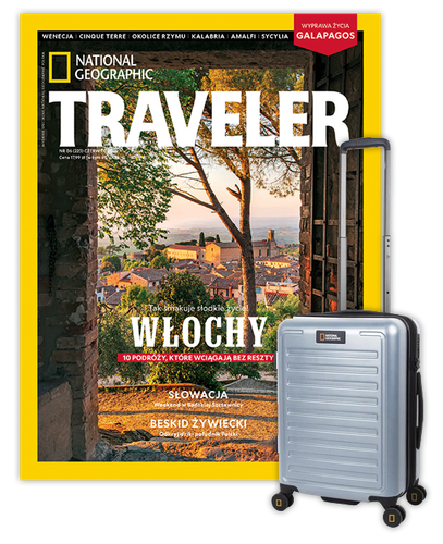 Roczna prenumerata Travelera z walizką kabinową NG Cruise srebrna