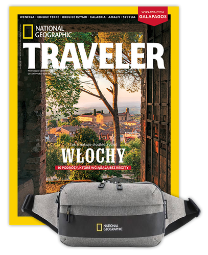Roczna prenumerata Travelera z torbą biodrową-nerką NG 21103 szara