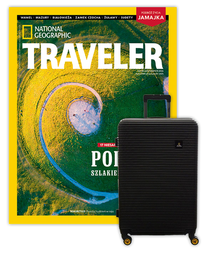 Roczna prenumerata Travelera z Walizką National Geographic Abroad - Średnia/Czarna