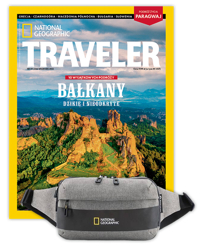 Roczna prenumerata Travelera z torbą biodrową-nerką NG 21103 szara