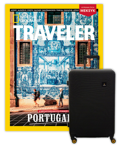 Roczna prenumerata Travelera z Walizką National Geographic Abroad - Średnia/Czarna