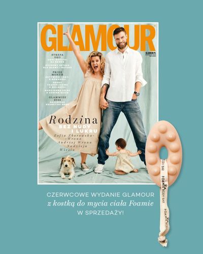 Glamour 6/2022 kostką do mycia ciała marki Foamie